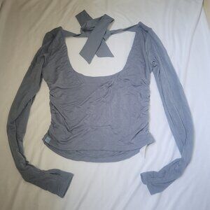 Blogilates long sleeve top blue gray Size M NWT